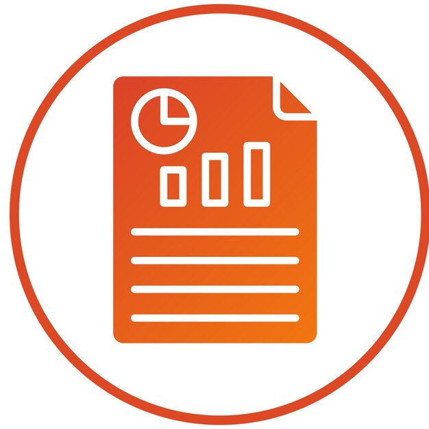 Estilo del icono del informe de diseño vectorial