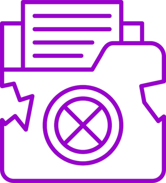 Estilo del icono de infracción de datos de diseño vectorial