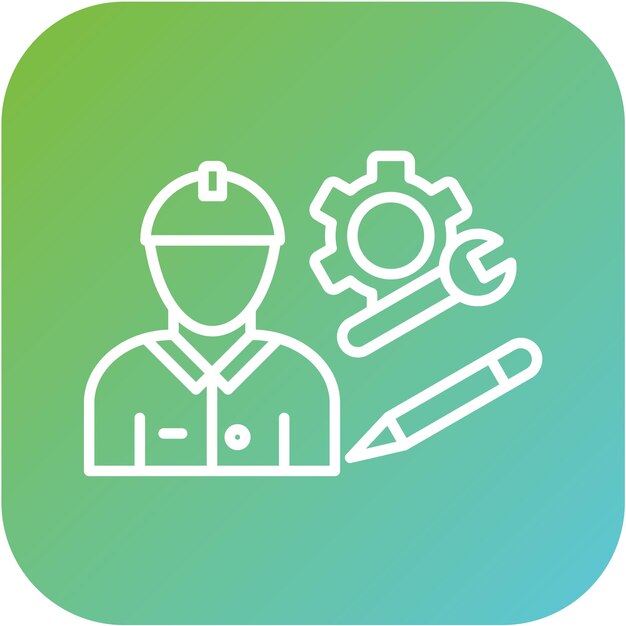 Estilo de icono de ingeniería de diseño vectorial