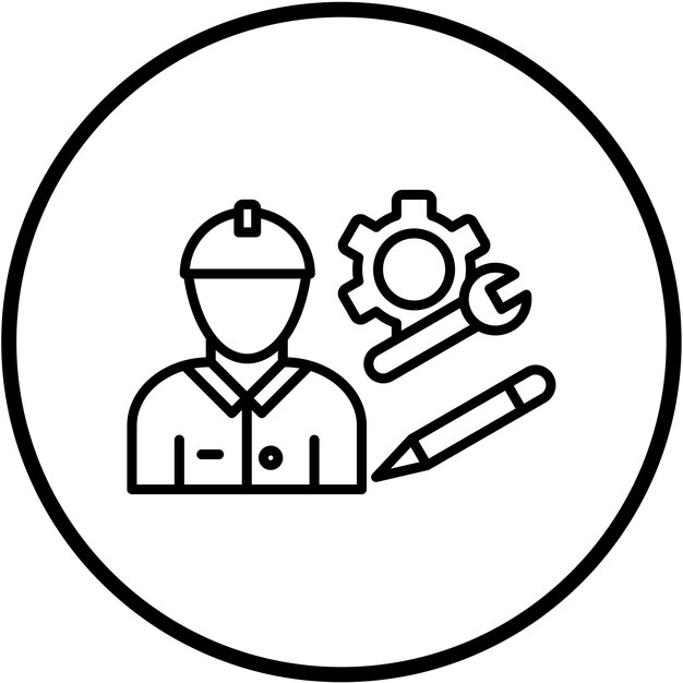Estilo de icono de ingeniería de diseño vectorial