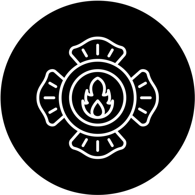 Estilo del icono de la insignia de bomberos