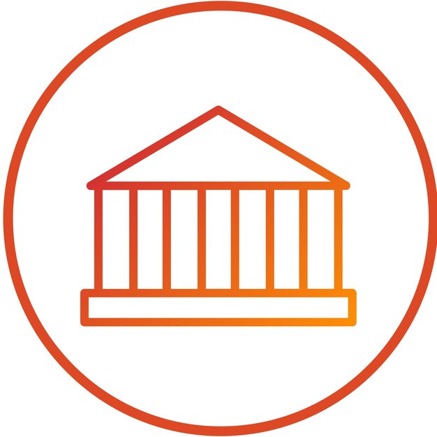 Estilo del icono de la institución de diseño vectorial