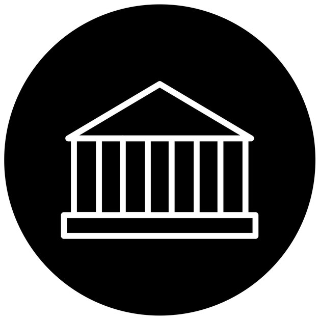 Estilo del icono de la institución de diseño vectorial