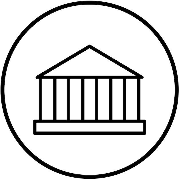 Estilo del icono de la institución de diseño vectorial