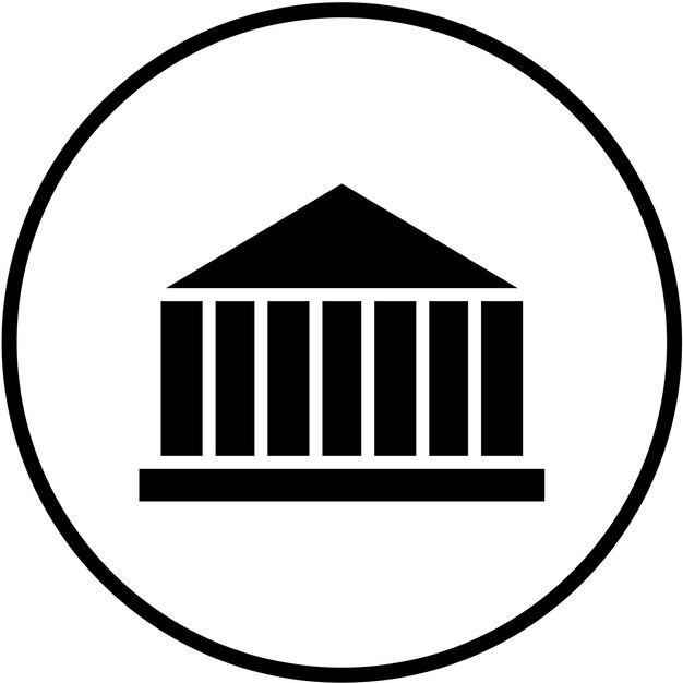 Estilo del icono de la institución de diseño vectorial