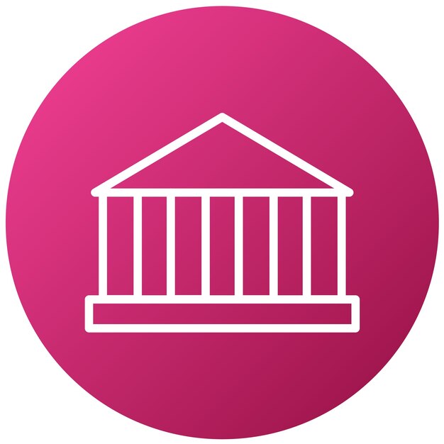 Estilo del icono de la institución de diseño vectorial