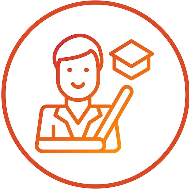 Estilo del icono del instructor de diseño vectorial