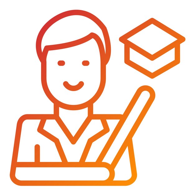 Estilo del icono del instructor de diseño vectorial