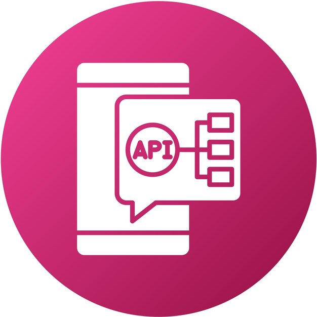 Estilo del icono de integración de la API de diseño vectorial