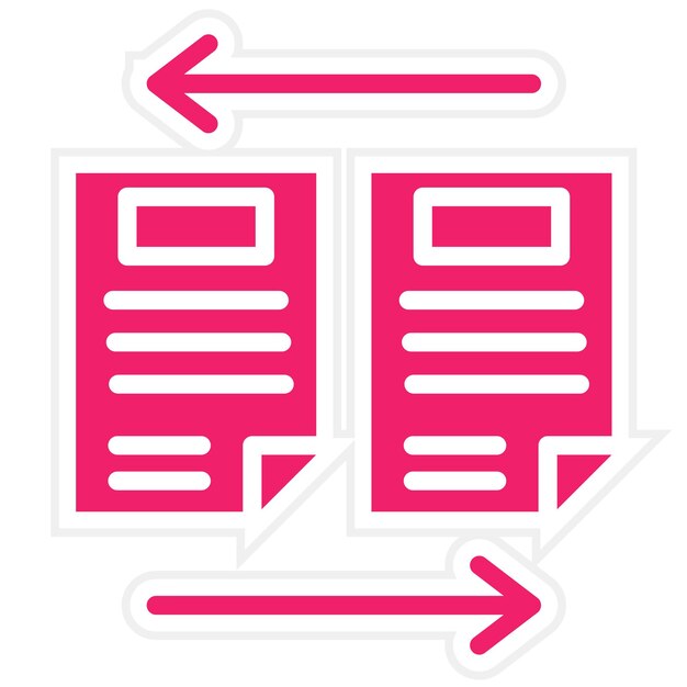 Estilo de icono de intercambio de archivos de diseño vectorial