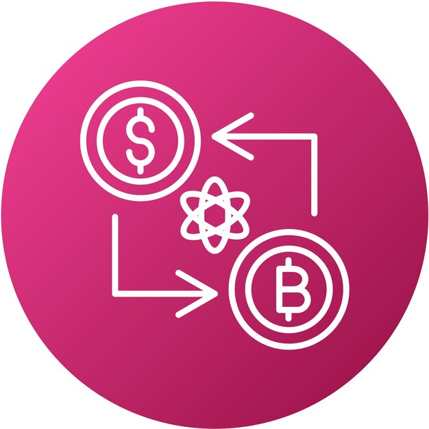 Estilo de icono de intercambio atómico de diseño vectorial