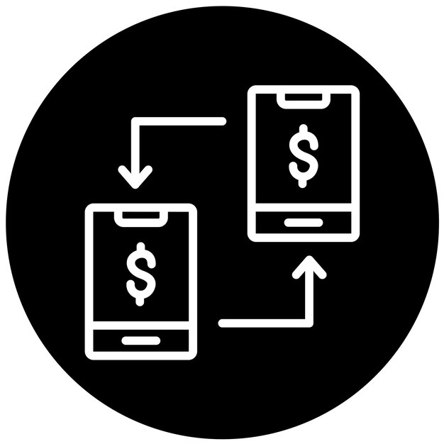 Estilo de icono de intercambio de pagos de diseño vectorial