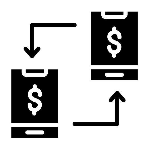 Estilo de icono de intercambio de pagos de diseño vectorial