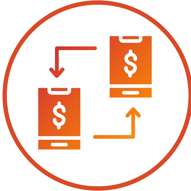 Estilo de icono de intercambio de pagos de diseño vectorial
