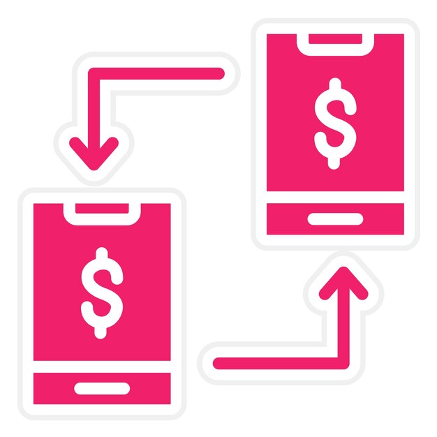 Estilo de icono de intercambio de pagos de diseño vectorial
