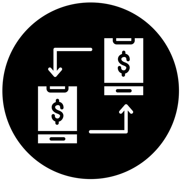 Estilo de icono de intercambio de pagos de diseño vectorial