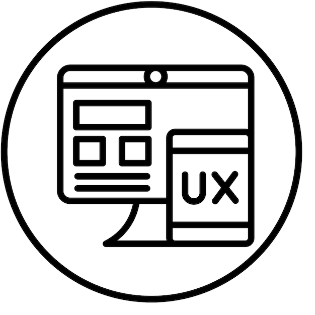 Estilo del icono de la interfaz de diseño vectorial Ux