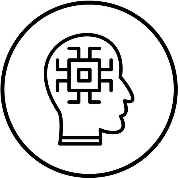 Estilo del icono de la interfaz neural de diseño vectorial