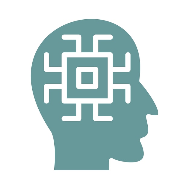 Estilo del icono de la interfaz neural de diseño vectorial