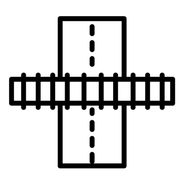 Estilo del icono de intersección de las pistas de diseño vectorial