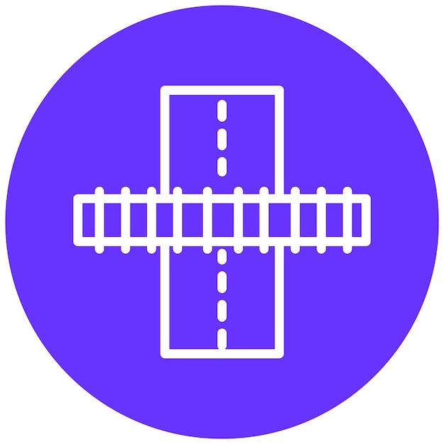 Estilo del icono de intersección de las pistas de diseño vectorial