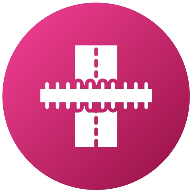 Estilo del icono de intersección de las pistas de diseño vectorial