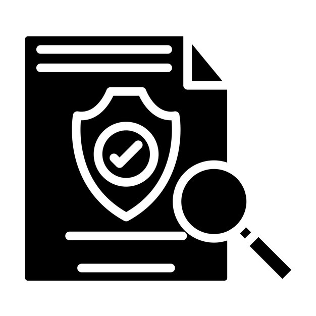 Estilo del icono de investigación de seguridad de diseño vectorial