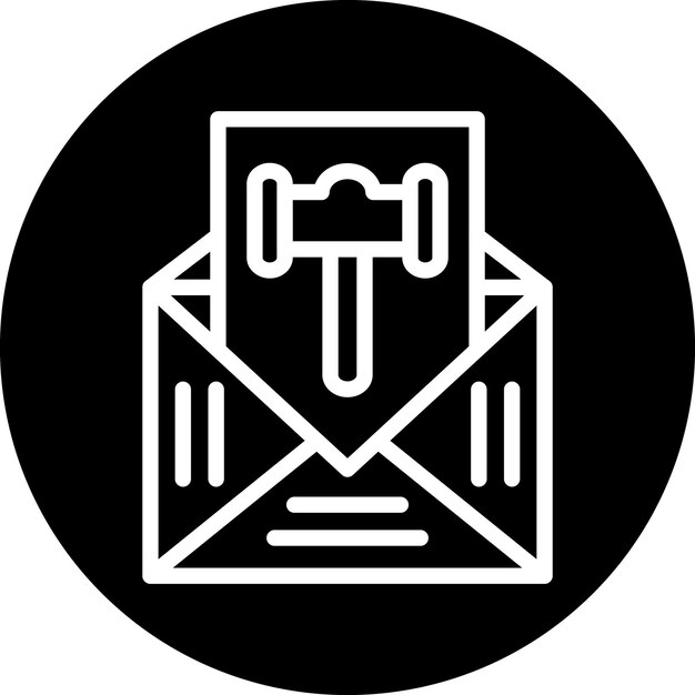Estilo del icono de invitación a la subasta de diseño vectorial