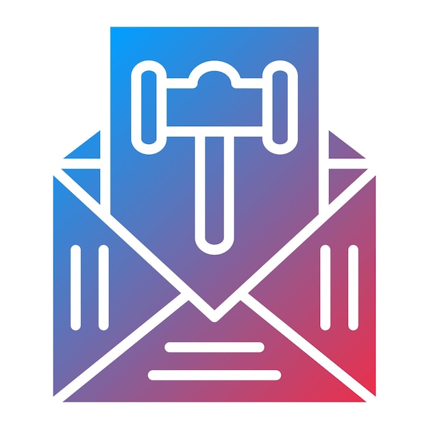 Estilo del icono de invitación a la subasta de diseño vectorial