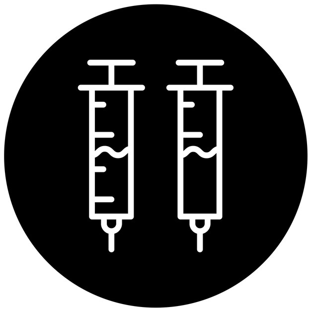 Estilo del icono de la inyección de la vacuna de diseño vectorial