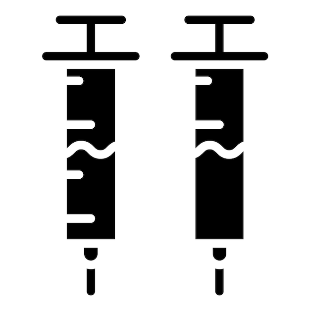 Estilo del icono de la inyección de la vacuna de diseño vectorial