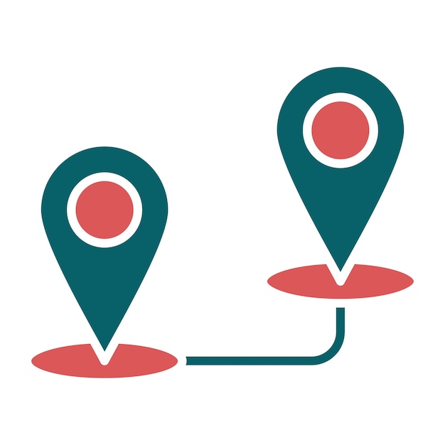 Estilo del icono del itinerario de diseño vectorial