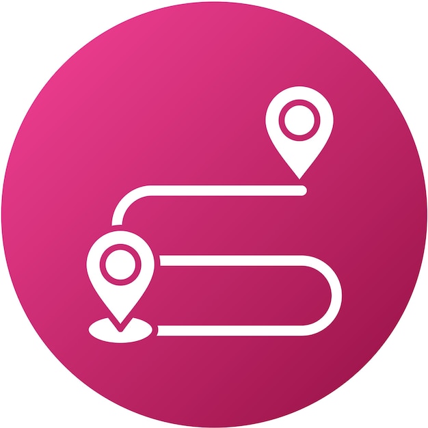 Estilo del icono del itinerario de diseño vectorial