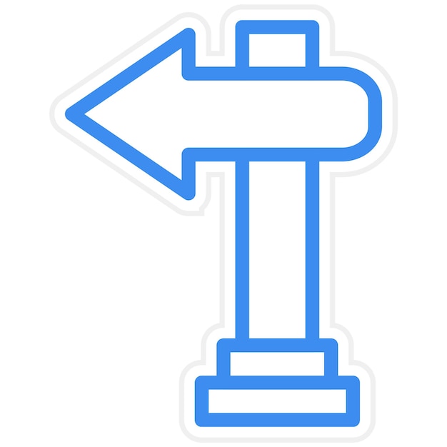 Estilo del icono izquierdo del letrero de diseño vectorial
