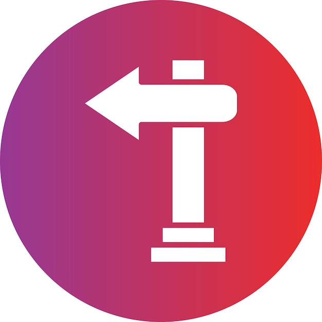 Estilo del icono izquierdo del letrero de diseño vectorial