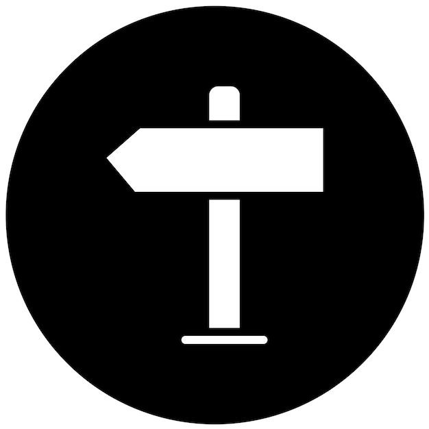 Estilo del icono izquierdo del letrero de diseño vectorial