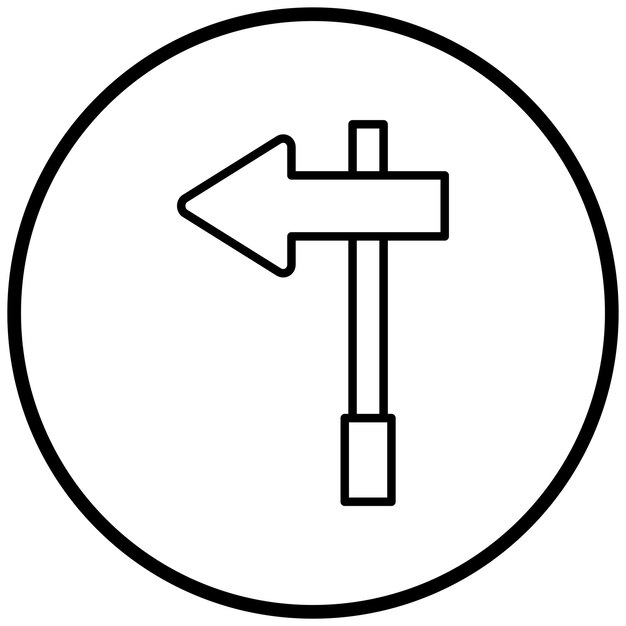 Estilo del icono izquierdo del letrero de diseño vectorial