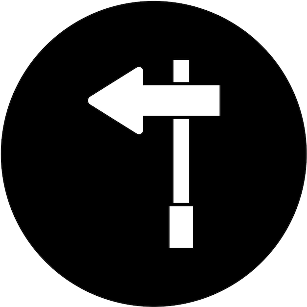 Estilo del icono izquierdo del letrero de diseño vectorial