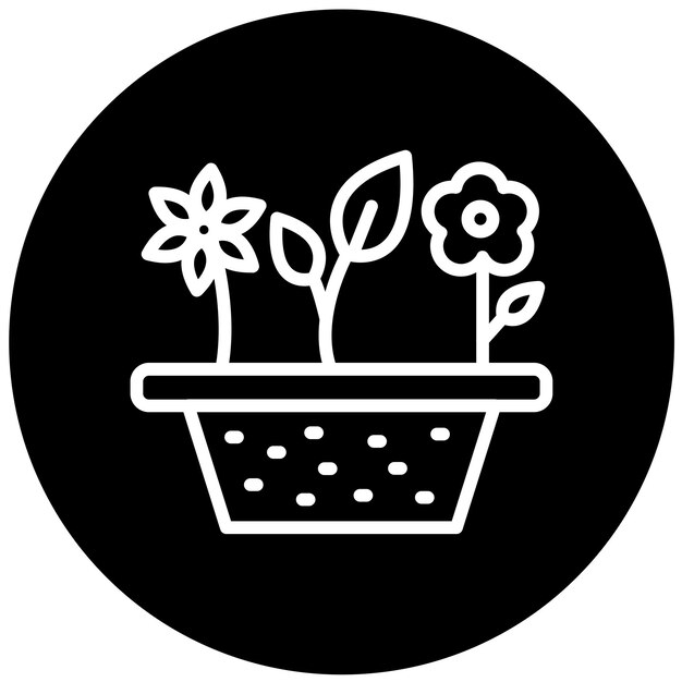 Estilo de icono de jardinería de diseño vectorial