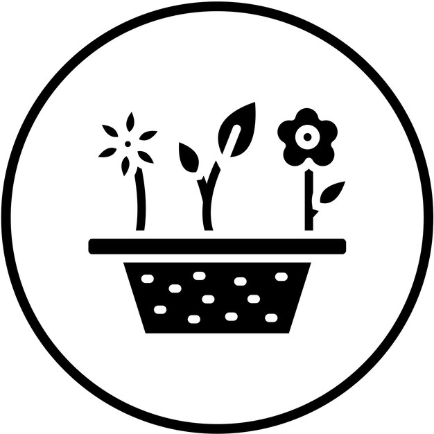 Estilo de icono de jardinería de diseño vectorial