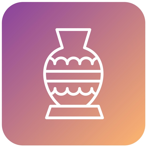 Estilo del icono del jarrón de diseño vectorial