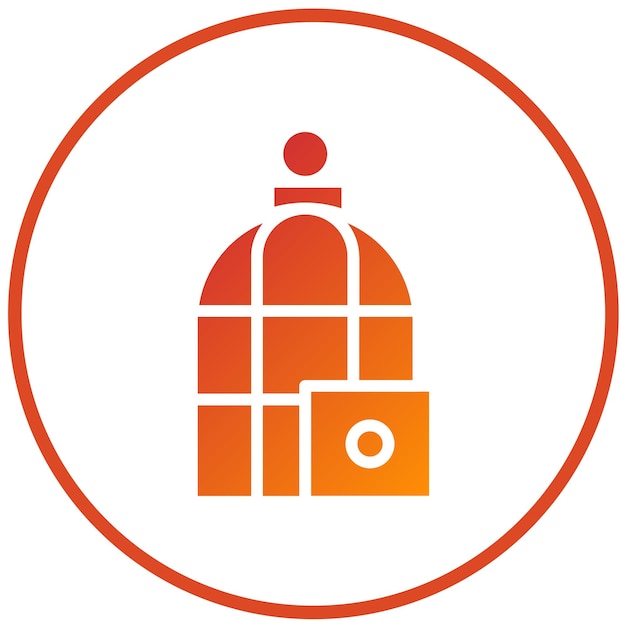 Estilo del icono de la jaula de diseño vectorial
