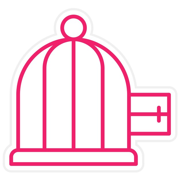 Estilo del icono de la jaula de diseño vectorial