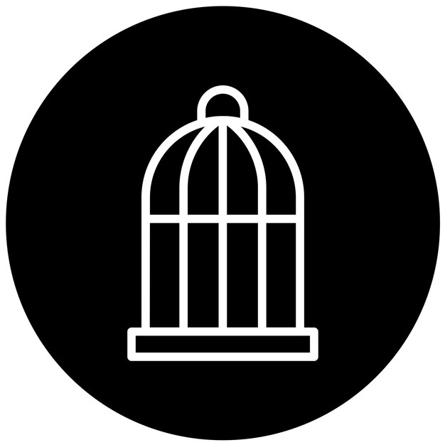 Estilo del icono de la jaula de diseño vectorial