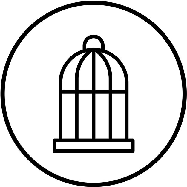 Estilo del icono de la jaula de diseño vectorial