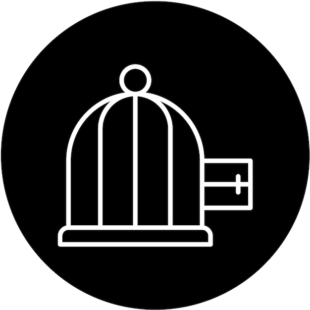 Estilo del icono de la jaula de diseño vectorial