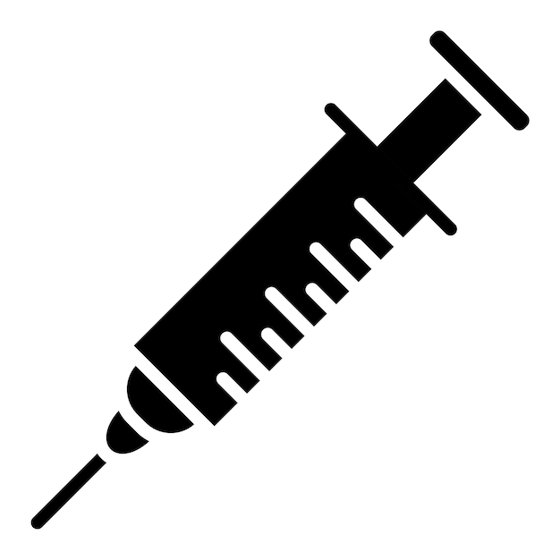 Estilo del icono de la jeringa de diseño vectorial