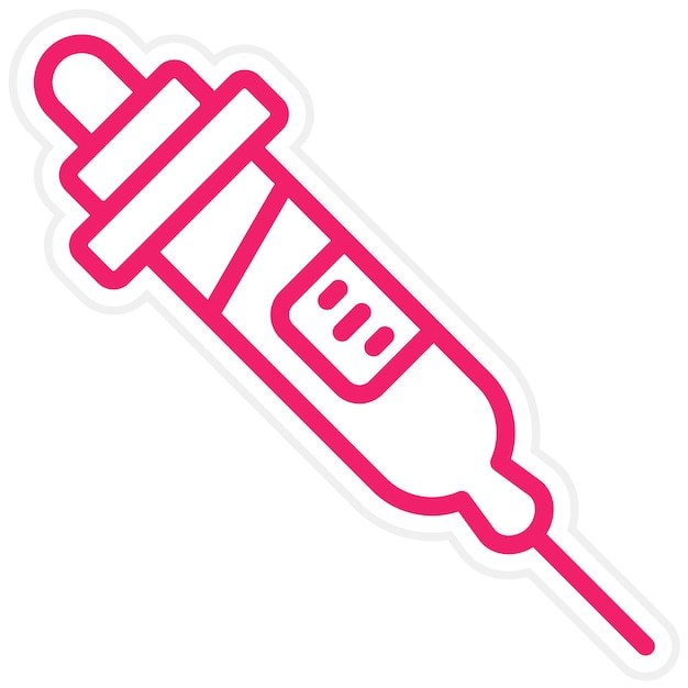 Estilo del icono de la jeringa de diseño vectorial