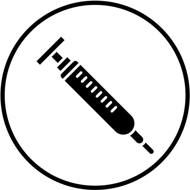 Estilo del icono de la jeringa de diseño vectorial
