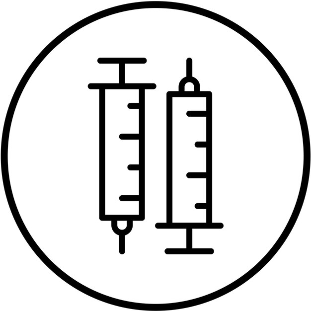 Estilo del icono de la jeringa de diseño vectorial